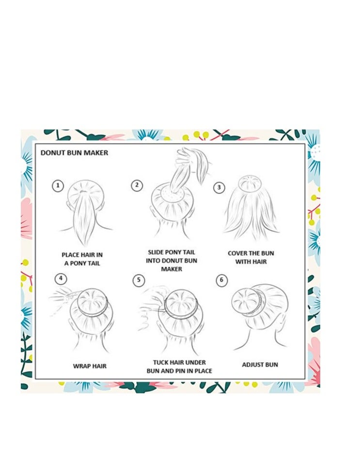 Styla Hair Styla Hair Small Donut Bun Maker for Kids Hair Buns - Easy Ballet and Sock Buns (6pc Brown 2 Inch Size)  - Image 5