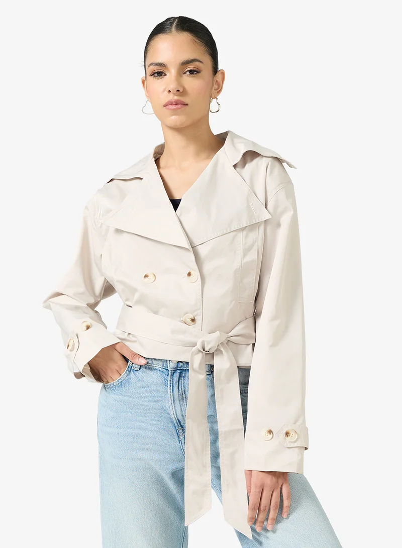 Ginger Woven Trench Style Jacket