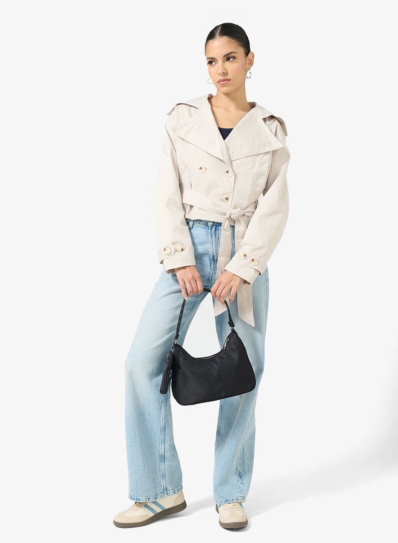 Ginger Woven Trench Style Jacket - Image 4