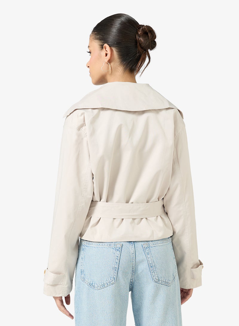 Ginger Woven Trench Style Jacket - Image 2