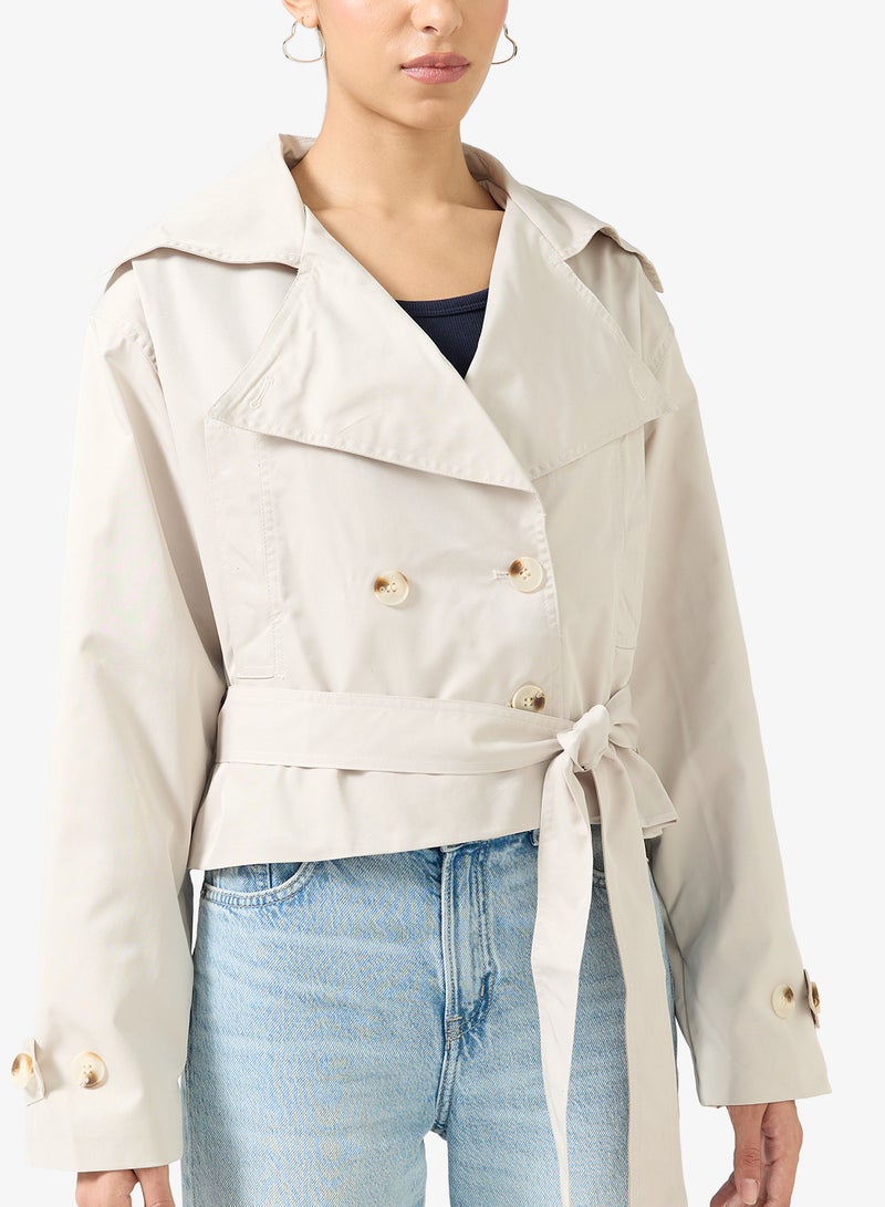 Ginger Woven Trench Style Jacket - Image 3