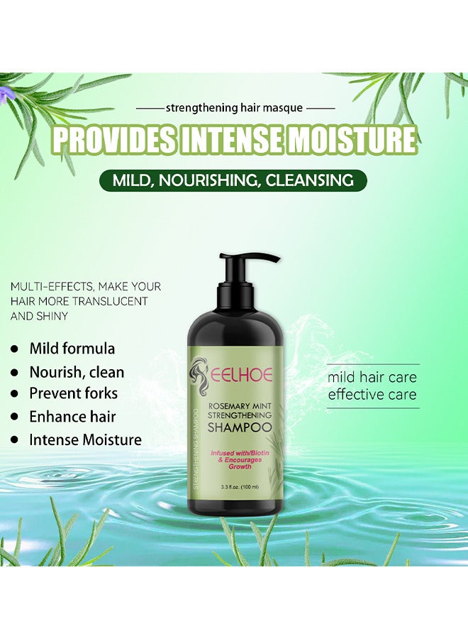 EELHOE Rosemary Mint Strengthening Shampoo Infused With Biotin, Cleanses And Helps Strengthen Weak And Brittle Hair - Image 4