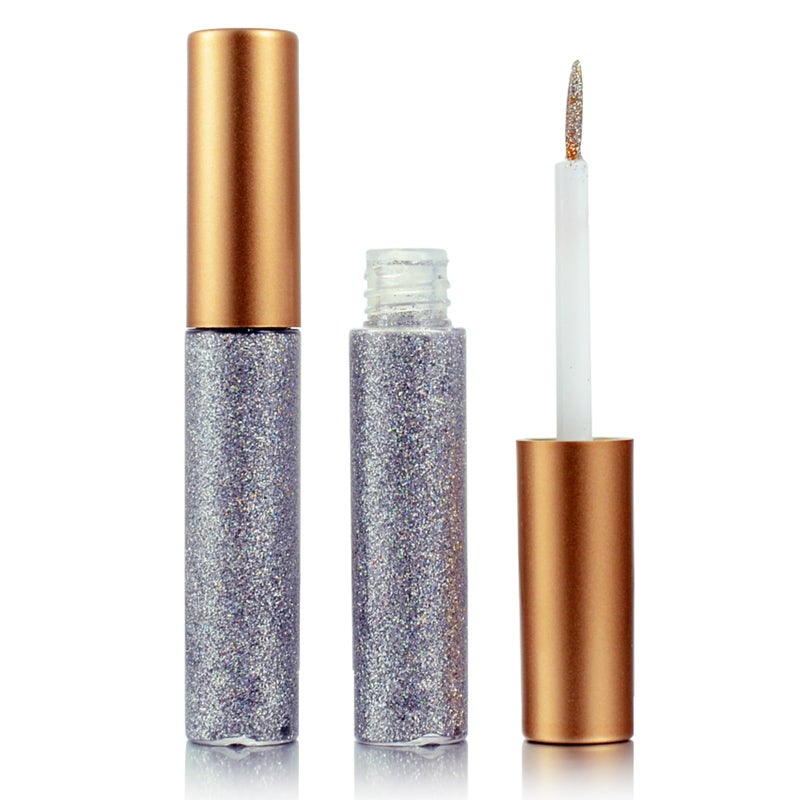 DekRion Glitter-Eyeliner,Silver Giltter-Eyeliner, Long-lasting Waterproof Eye-Glitter Makeup, Silver, Gold, Pink Green High-pigmented Colorful Eye Liner Liquid - Image 1