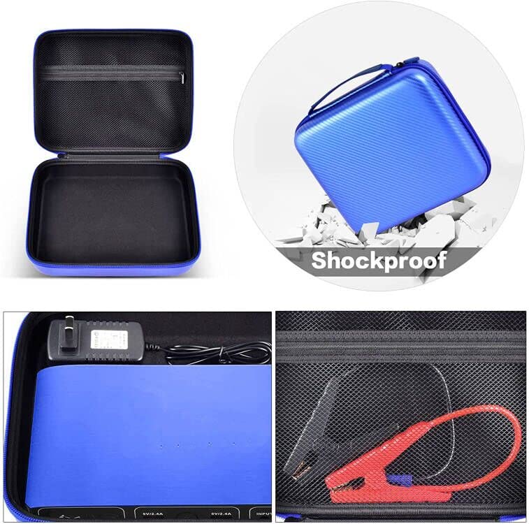 GWCASE حافظة متوافقة مع Halo Bolt Air 58830/57720/ Air+ 55500/ لمجموعة طاقة الطوارئ ACDC Max لبدء تشغيل السيارة مع مضخة الإطارات. حامل شاحن السيارة للطاقة المحمولة لبدء تشغيل البطارية - أزرق (علبة فقط) - Image 4