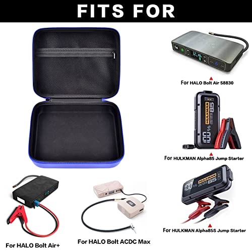GWCASE حافظة متوافقة مع Halo Bolt Air 58830/57720/ Air+ 55500/ لمجموعة طاقة الطوارئ ACDC Max لبدء تشغيل السيارة مع مضخة الإطارات. حامل شاحن السيارة للطاقة المحمولة لبدء تشغيل البطارية - أزرق (علبة فقط) - Image 2