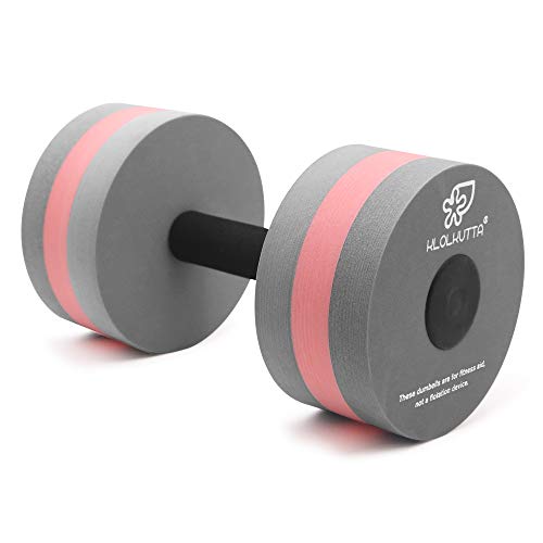 KLOLKUTTA Aquatic Dumbells, 2PCS Water Aerobic Exercise Foam Dumbbell Pool Resistance,Water Aqua Fitness Barbells Hand Bar Exercises Equipment for Weight Loss Grey - Image 2