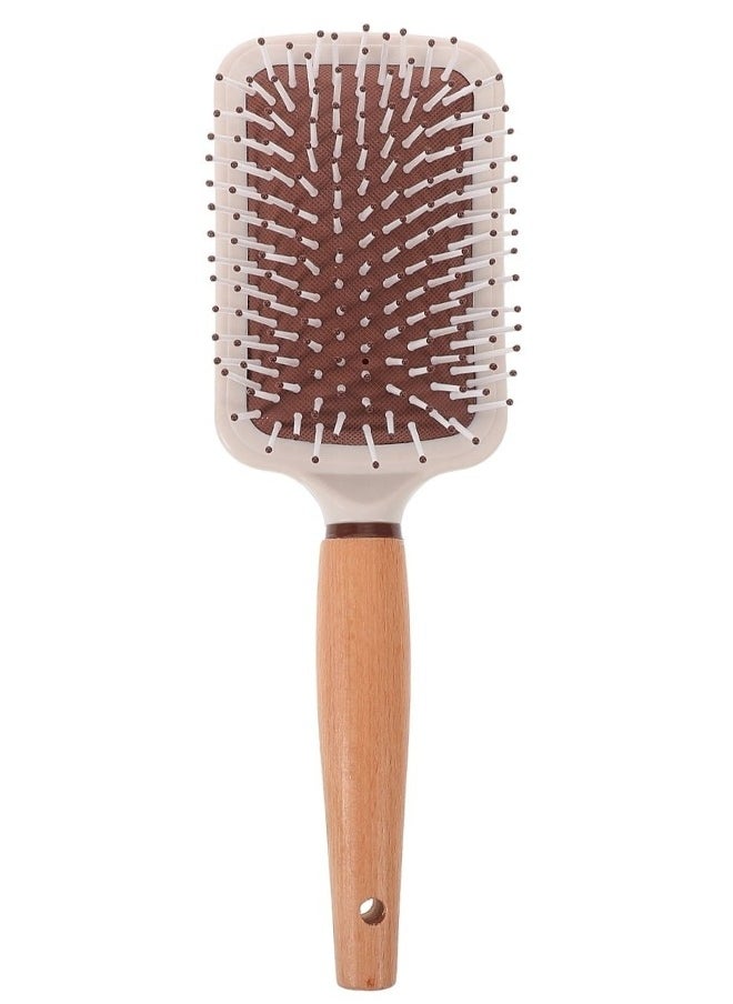 Group Tiger Anti-static wooden hairbrush, comfortable rectangular design for detangling and styling, 25.5 cm  - Image 1