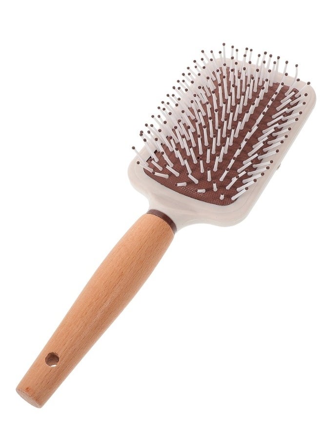 Group Tiger Anti-static wooden hairbrush, comfortable rectangular design for detangling and styling, 25.5 cm  - Image 2