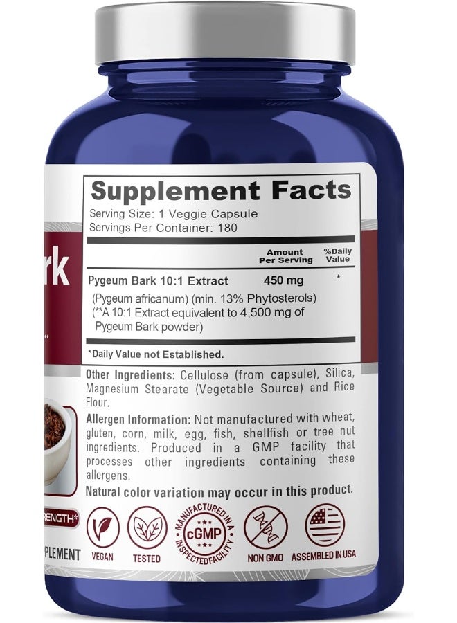 نوسابيور Pygeum Bark 4500mg 180 كبسولة نباتية (غير معدلة وراثيًا وخالية من الغلوتين) تدعم صحة المسالك البولية والبروستاتا لدى الرجال - تقلل الالتهابات الماركة: نصبيور - Image 2