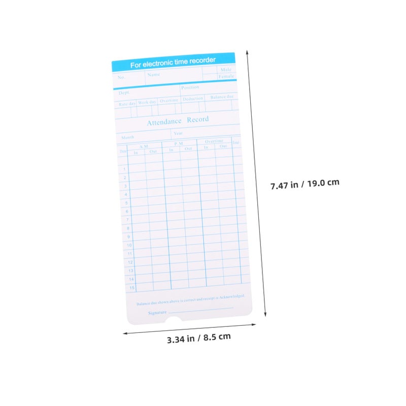 Monthly Attendance Cards Double Sided Recording Office Tracking Cardboard Set - Image 3