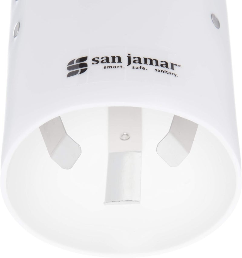 San Jamar Small Pull-Type Cup Dispenser Fits 3-4.5 Oz Cone Cups, 3-5 Oz Flat Cups with Flip Caps for Restaurants, Dining Halls, and Fast Food, Plastic, 16 Inches, White - Image 1