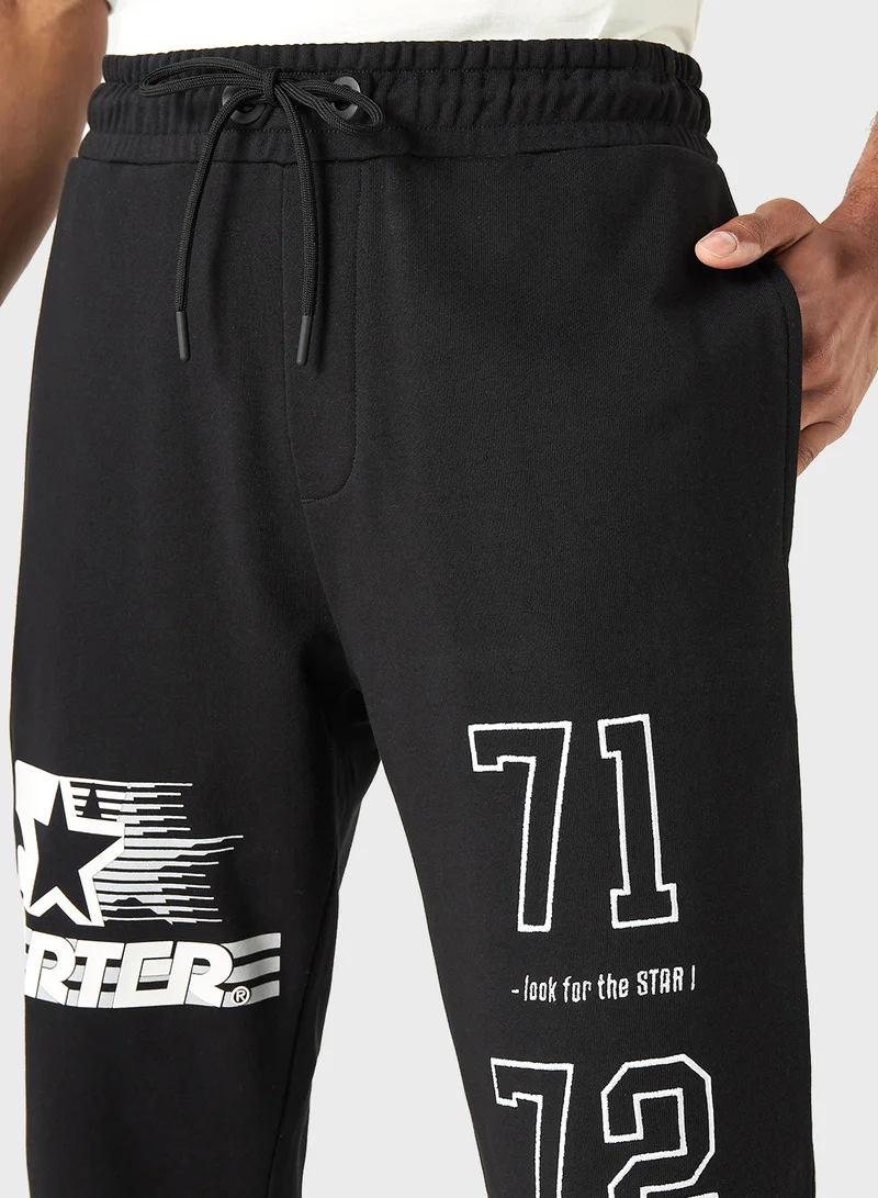 ستارتر Starter Logo Print Joggers with Drawstring Closure