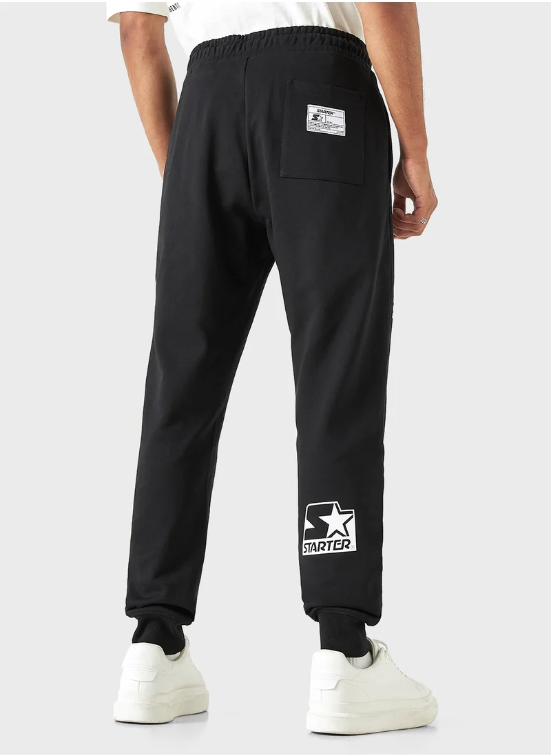 STARTER Starter Logo Print Joggers with Drawstring Closure