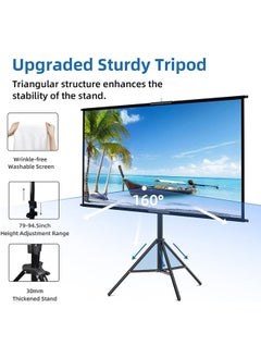 JCB CHIC Projector Screen and Stand, 120“ Indoor Projector Screen 16:9 4K Outdoor Portable Projector Screen with Stand, Easy Setup, Wrinkle-Free, Projection Screen for Backyard, Camping, Living Room  - Image 3