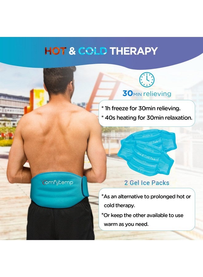 Comfytemp Ice Pack for Back Pain Relief, 2 Packs, FSA HSA Approved, Reusable Gel Lower Back Wrap Ice Brace for Sciatica Injuries, Hot Cold Compression for Lower Lumbar, Waist, Men Women Surgery Gifts - Image 5