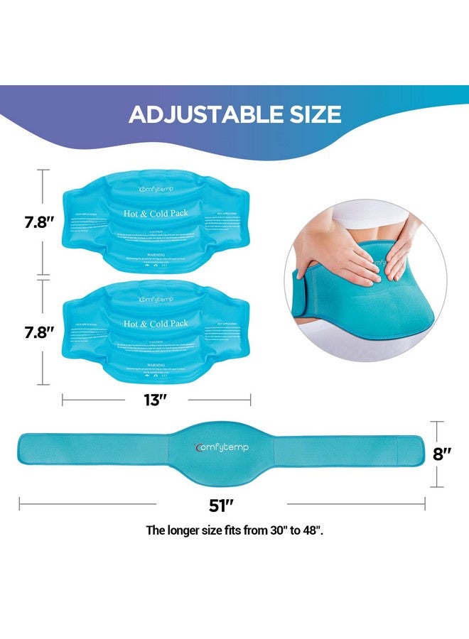 Comfytemp Ice Pack for Back Pain Relief, 2 Packs, FSA HSA Approved, Reusable Gel Lower Back Wrap Ice Brace for Sciatica Injuries, Hot Cold Compression for Lower Lumbar, Waist, Men Women Surgery Gifts - Image 3