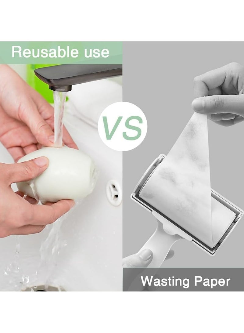 Oasisgalore Washable Reusable Gel Sticky Roller Balls 1 Piece Set, Mini Travel Size Clothes Sticky Roller Balls, Sticky Pet Removal Tool (Green) - Image 3