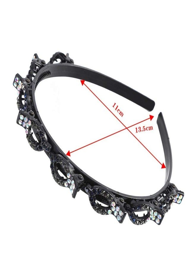 EPARTY إي بارتي - قطعتان من دبابيس الشعر لتسريحة الغرة المزدوجة، إكسسوارات شعر، طوق رأس مزدوج الطبقات بتصميم ضفيرة ملتوية، أدوات تصفيف الشعر للحفلات، ربطات شعر يمكنكِ صنعها بنفسكِ، ربطات شعر للنساء والفتيات - Image 4