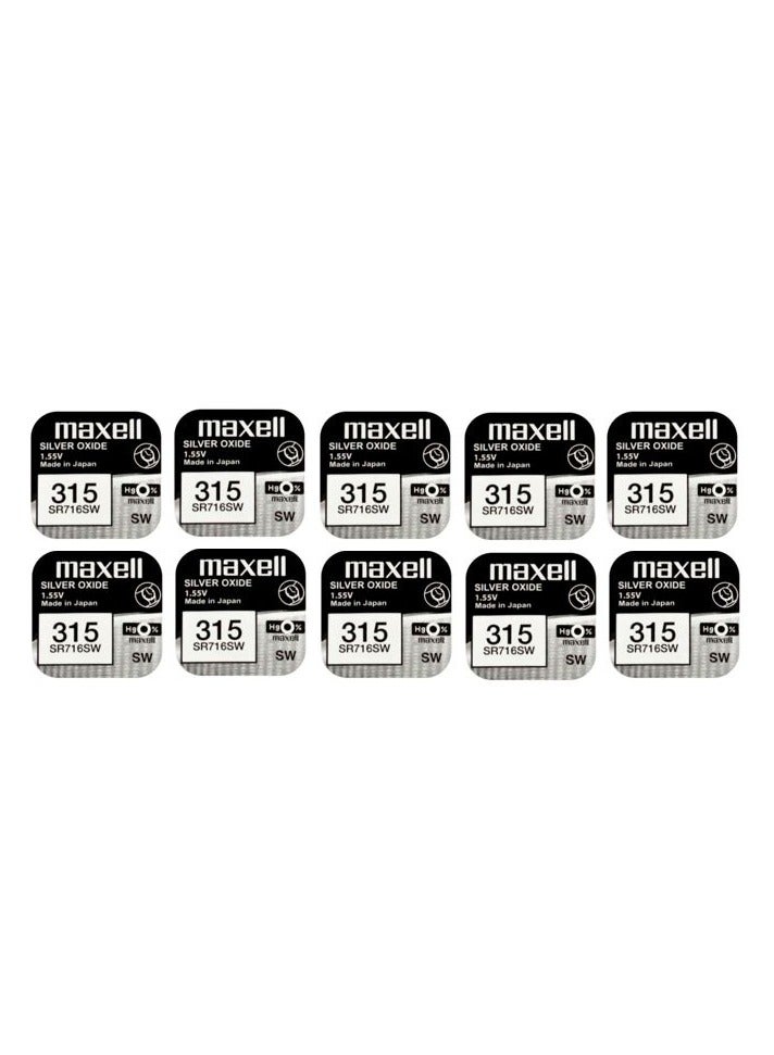 ماكسل 10 قطع ماكسيل 315/SR716SW بطاريات 1.55 فولت - Image 1