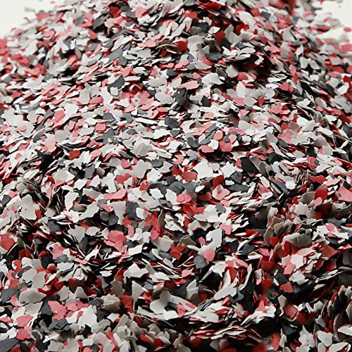 Timtin 700 G/ 1.54 Lb Blend Decorative Color Chips Concrete Floor Coatings Paint Flakes for Garage Floor Paint Interior Exterior Walls Floors(Black, White, Grey, Red) - Image 1