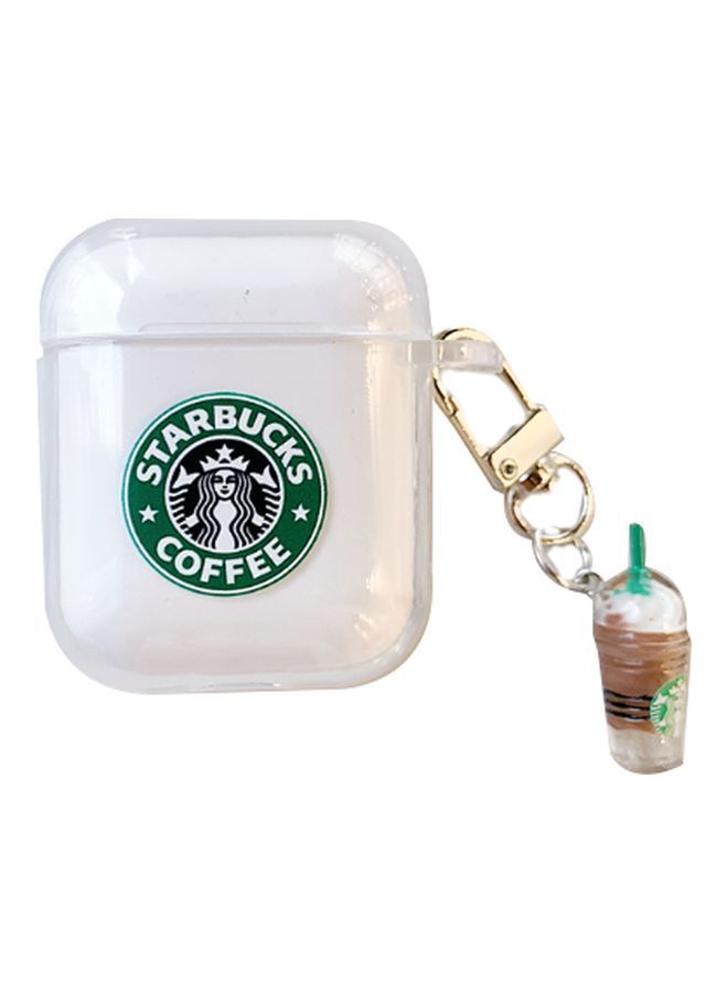 NIBEMINENT Starbucks Themed Protective Case For Apple AirPods White/Green/Clear - Image 1