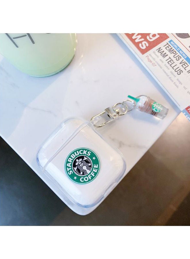 NIBEMINENT Starbucks Themed Protective Case For Apple AirPods White/Green/Clear - Image 2