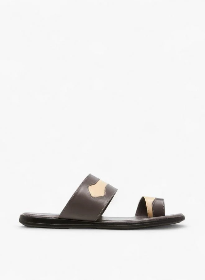 Al Waha Men Colourblock Toe Loop Detail Arabic Sandals
