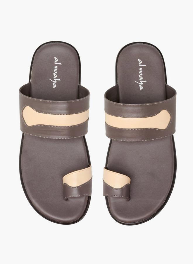 Al Waha Men Colourblock Toe Loop Detail Arabic Sandals - Image 1