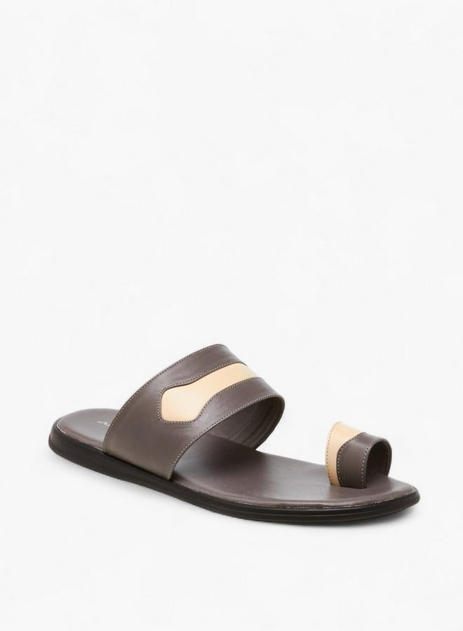 Al Waha Men Colourblock Toe Loop Detail Arabic Sandals - Image 2