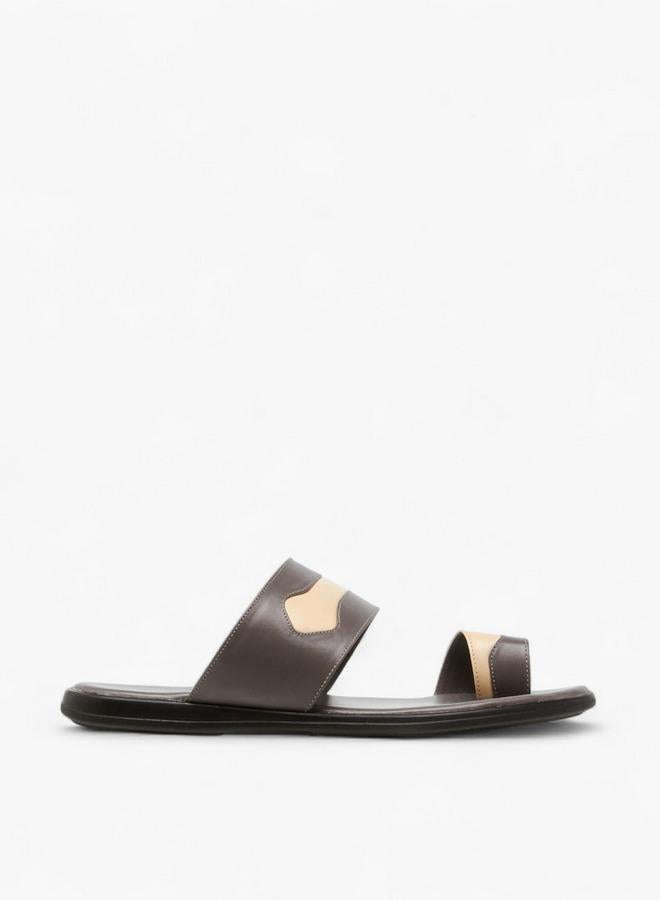 Al Waha Men Colourblock Toe Loop Detail Arabic Sandals - Image 3
