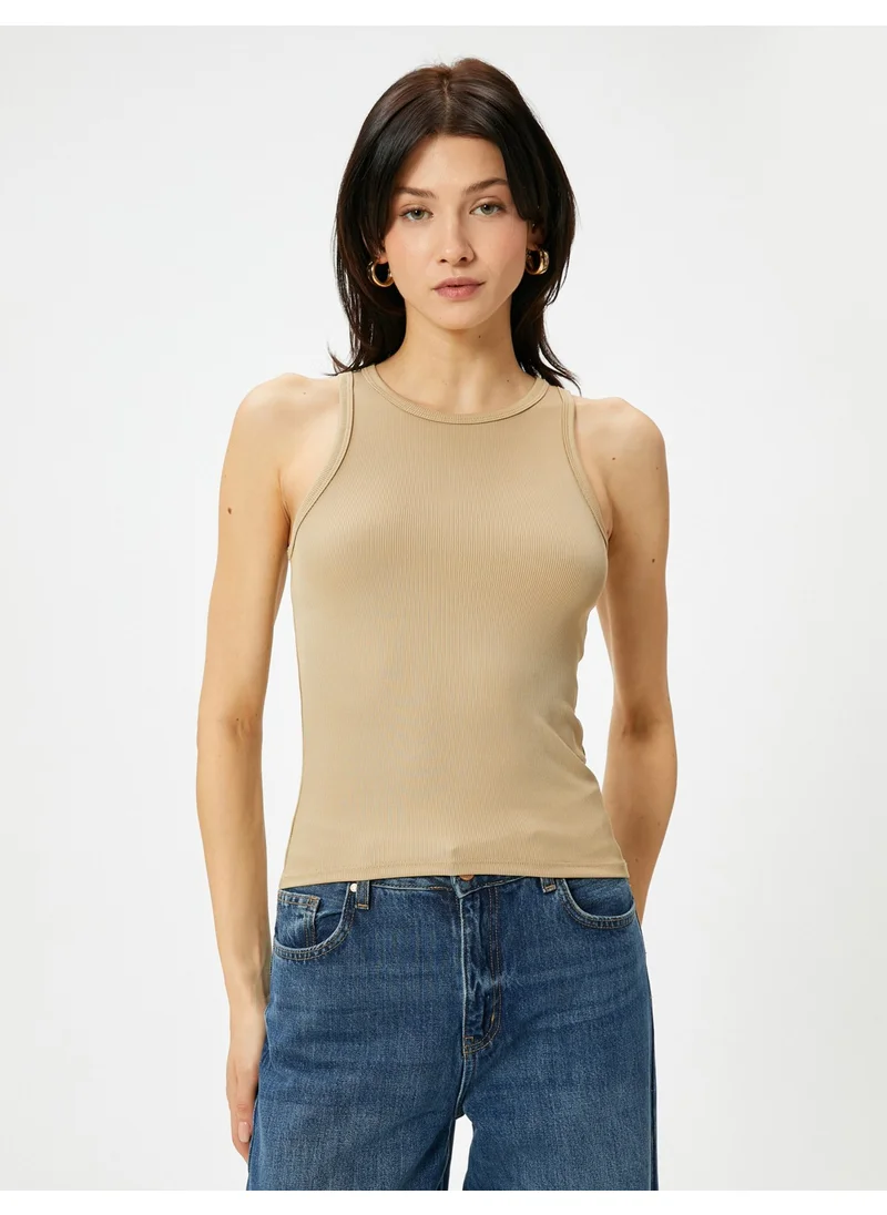 KOTON Halter Neck Undershirt Corded Slim Fit