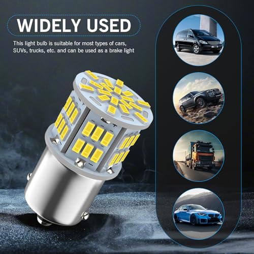 waswale 2 PCS 1156 LED Bulb Reversing Light, Single Contact 6800K Super Bright Turn Signal Bulb, 1141 1003 7506 BA15S Bulb, Universal for Most Cars (White) - Image 4