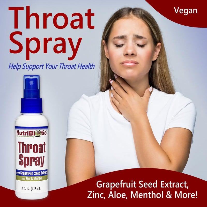 NutriBiotic â€“ Throat Spray with GSE, 4 Fl. Oz | Gentle and Soothing Sore Throat Support with Grapefruit Seed Extract, Zinc & Menthol | Alcohol Free & Non-Medicated - Image 5