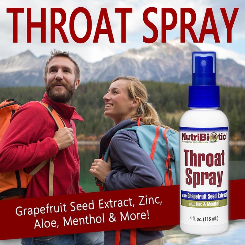 NutriBiotic â€“ Throat Spray with GSE, 4 Fl. Oz | Gentle and Soothing Sore Throat Support with Grapefruit Seed Extract, Zinc & Menthol | Alcohol Free & Non-Medicated - Image 4