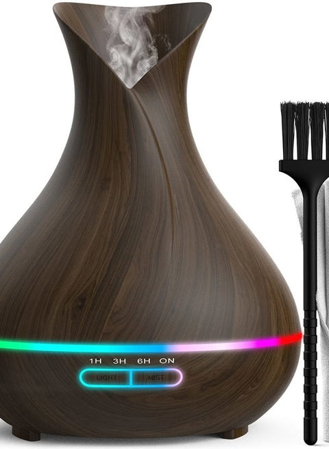 Essential Oil Diffuser (400ml) - Aromatherapy Diffuser for Large Room, Home Scent Diffuser with 7 LED Colors, Quiet Operation, Auto Shut-Off, and 13-Hour Runtime