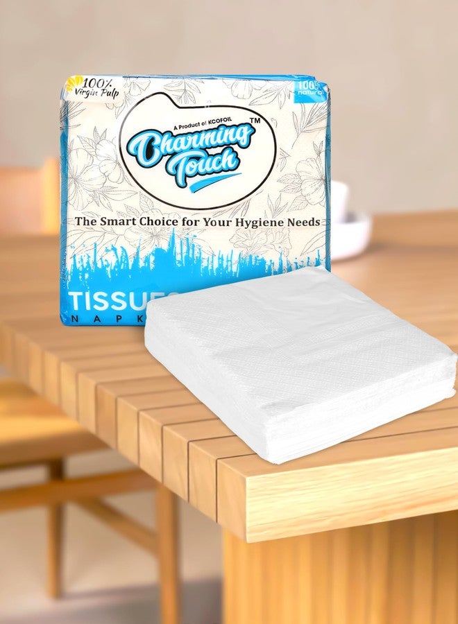 KCOFOIL مناديل ورقية من نوع "كيكوفويل تشارمنج تاتش" لطاولة الطعام، طبقتان (33 × 33 سم)، الكمية الصافية 100 منديل (عبوة من 8 قطع). - Image 3