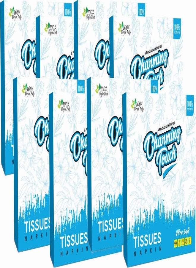 KCOFOIL مناديل ورقية من نوع "كيكوفويل تشارمنج تاتش" لطاولة الطعام، طبقتان (33 × 33 سم)، الكمية الصافية 100 منديل (عبوة من 8 قطع). - Image 1