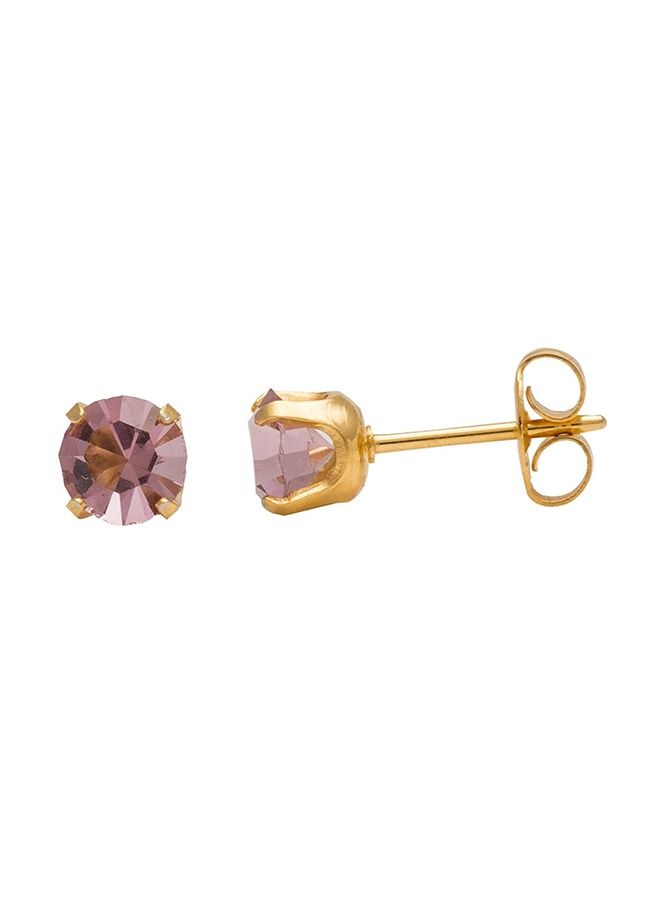 Studex 5MM June Alexandrite 24K Pure Gold Plated Ear Studs - Image 3