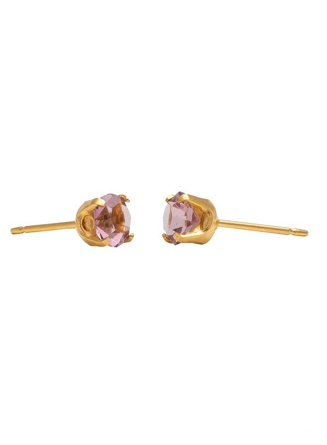 Studex 5MM June Alexandrite 24K Pure Gold Plated Ear Studs - Image 4