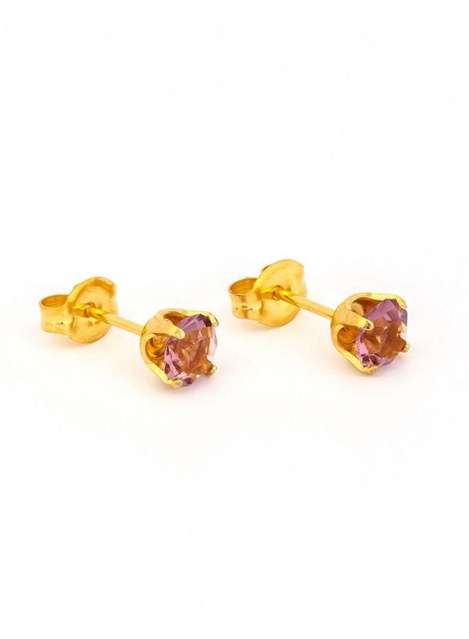 Studex 5MM June Alexandrite 24K Pure Gold Plated Ear Studs - Image 2