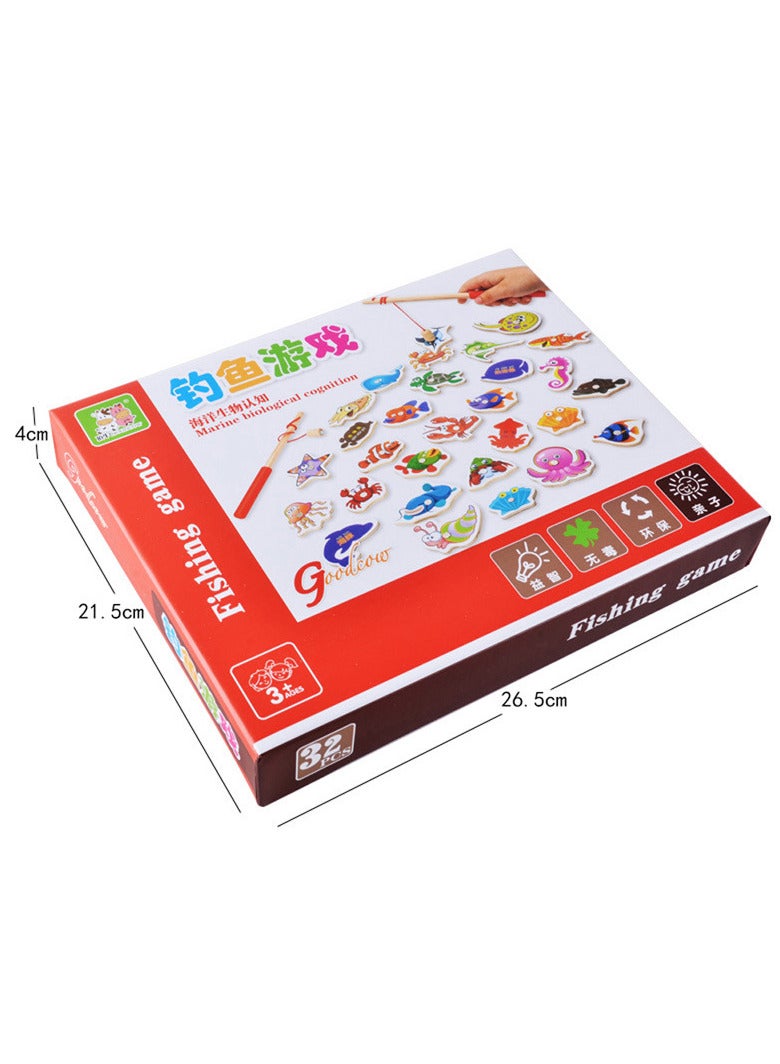 TAYYIB NOOR Fishing Toys For Kids, Early Education Parent Child Interactive Games, Wooden Magnetic Game, Wooden Fishing Game for Children - Image 3