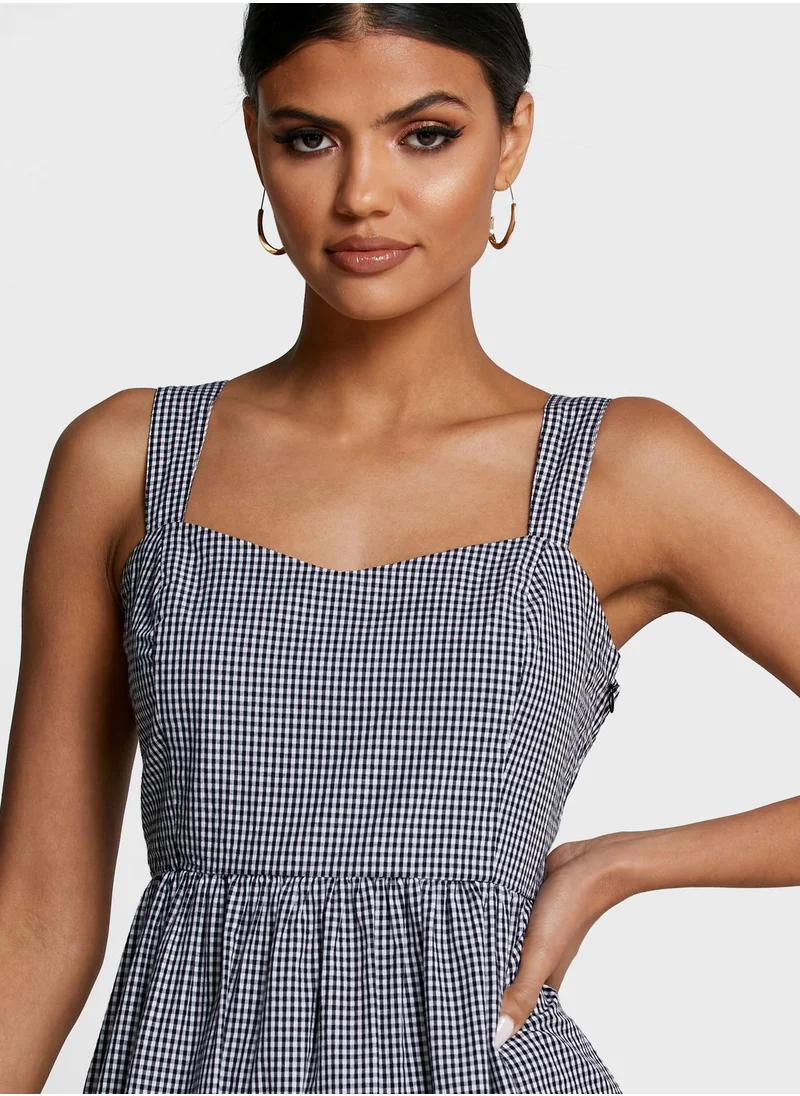 Label RITU KUMAR Layered Hem Gingham Dress
