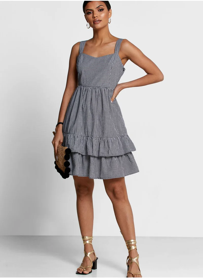 Label RITU KUMAR Layered Hem Gingham Dress