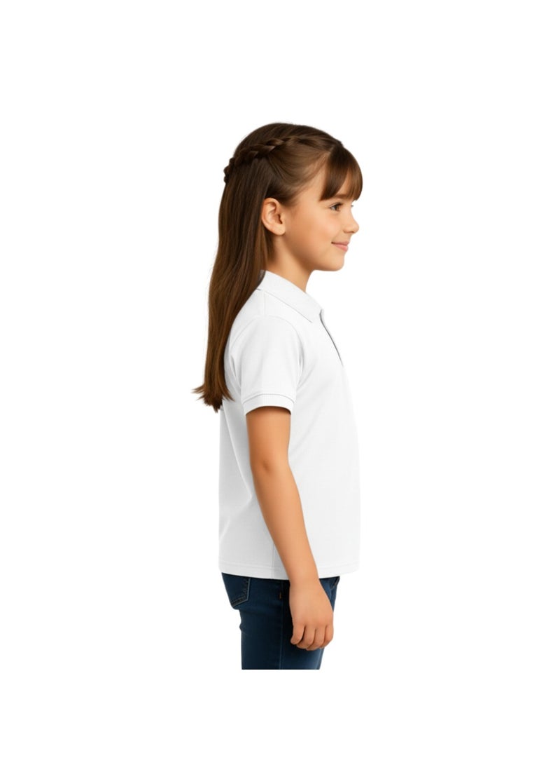 برينت شوب فور مي تي شيرت بولو للأطفال البنات 230 جرام في المتر المربع من القطن الخالص الألوان الأساسية - Image 4