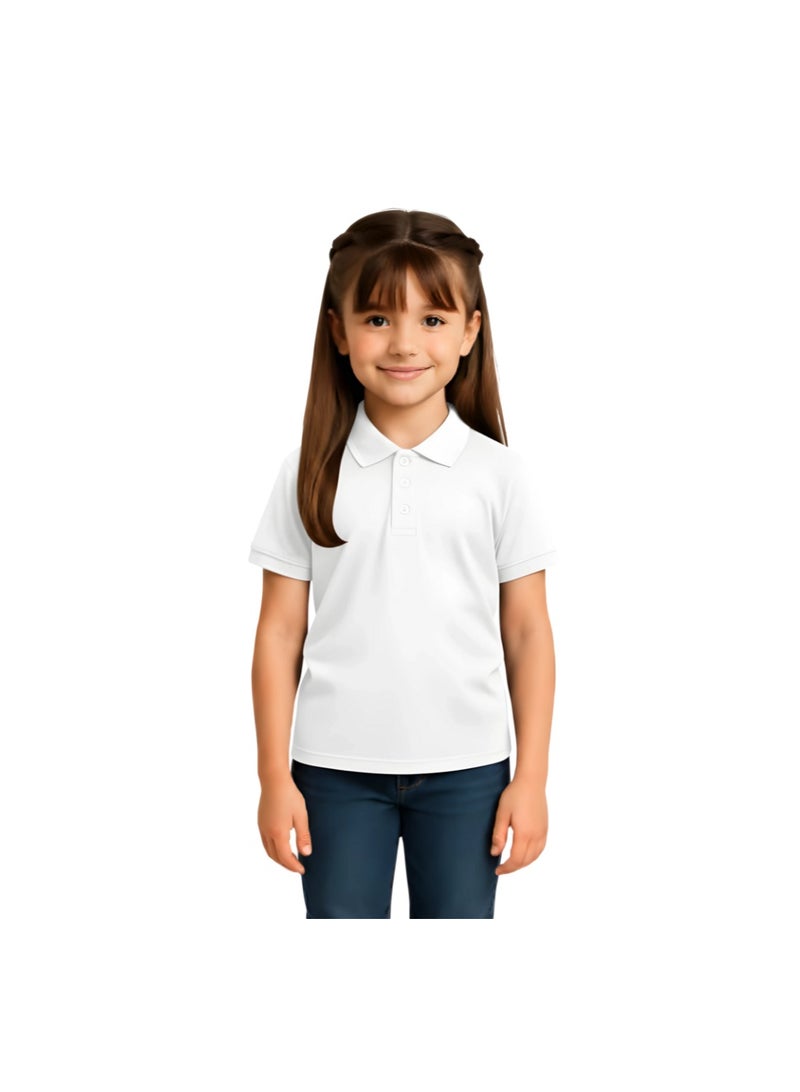 برينت شوب فور مي تي شيرت بولو للأطفال البنات 230 جرام في المتر المربع من القطن الخالص الألوان الأساسية - Image 1