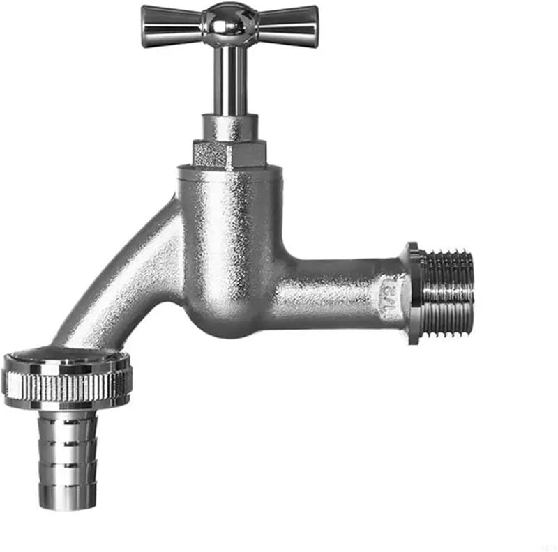 أنابيب المياه الفضية حديقة انضم نظام الري المنزلي صنبور 1 2 بوصة غسالة صنبور الحوض النحاس السميك في الهواء الطلق مضاد للتجمد - Image 1