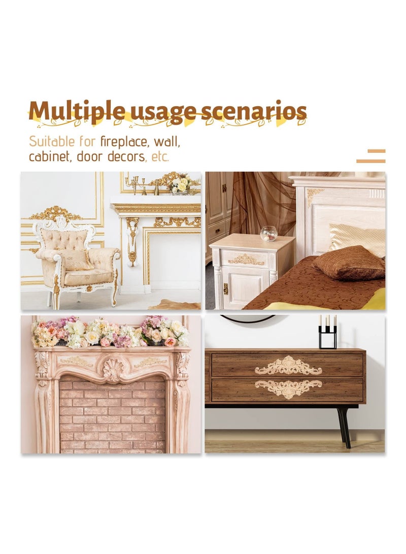 Captaintech Wood Appliques, SYOSI Decorative Wood Applique DIY Wood Appliques and Onlays for Bed Door Cabinet Wardrobe Furniture Decoration 10 Pieces - Image 5
