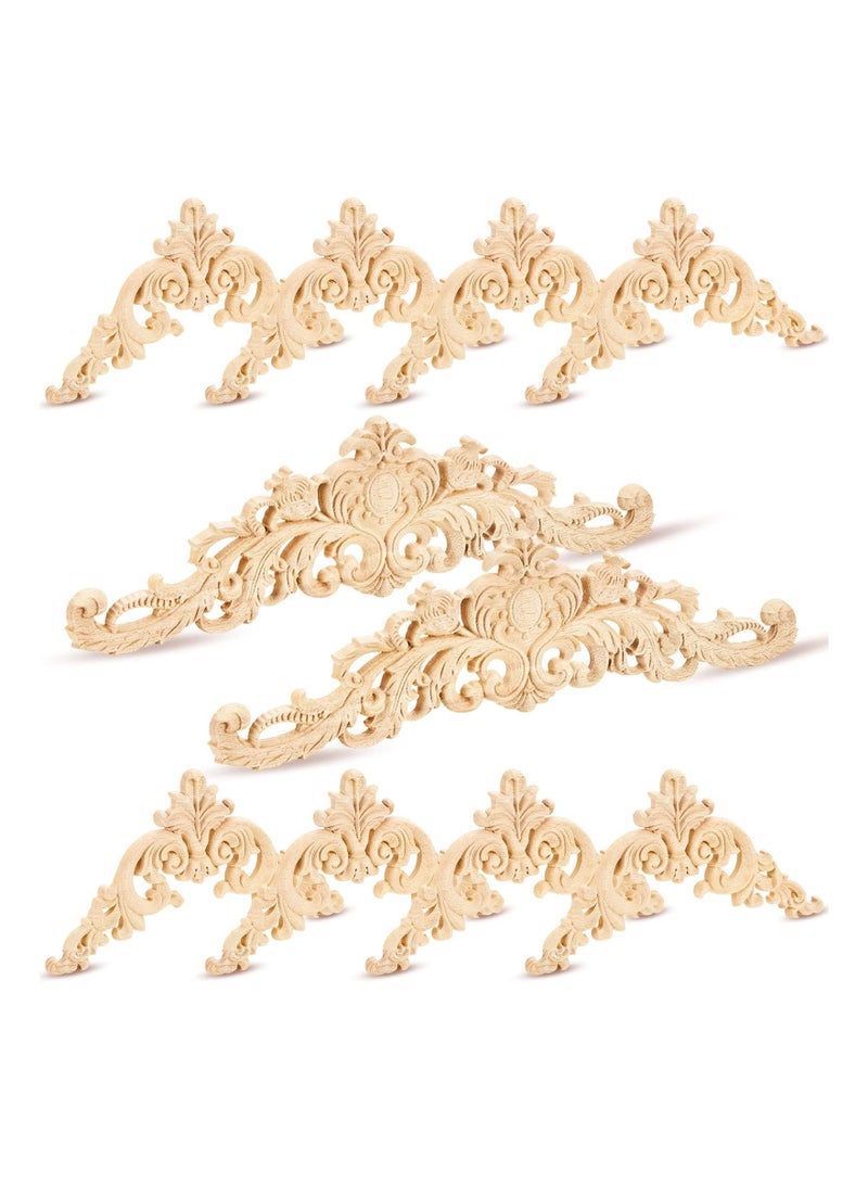 Captaintech Wood Appliques, SYOSI Decorative Wood Applique DIY Wood Appliques and Onlays for Bed Door Cabinet Wardrobe Furniture Decoration 10 Pieces - Image 1