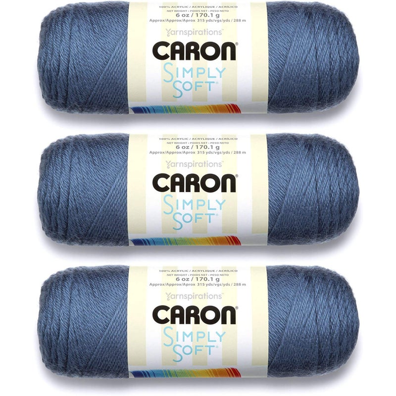 Caron Simply Soft Yarn Solids 3Pack Country Blue H970039710