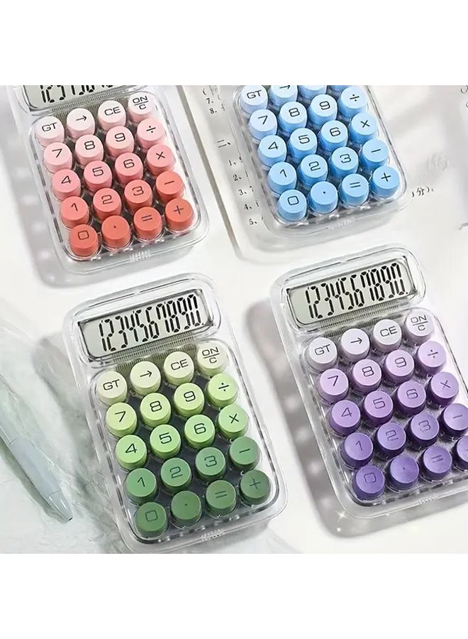 Purple Transparent Calculator Large Screen Ergonomic Easy Press Buttons Office Home Use - Image 4
